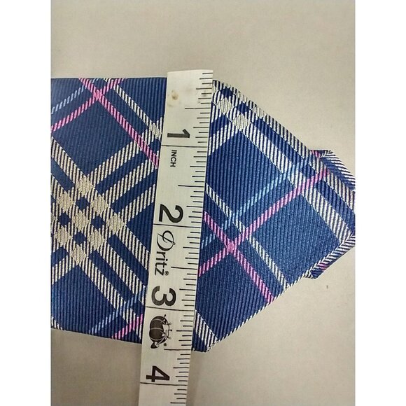 J. Hilburn Silk Tie Blue Pink White Men Necktie Italy Repp 58 X 3.5 - Picture 6 of 9